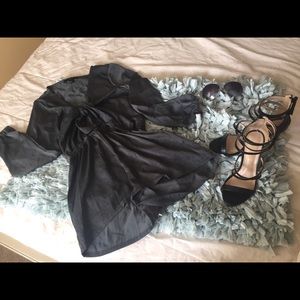 DARK GREY TIE-UP ROMPER